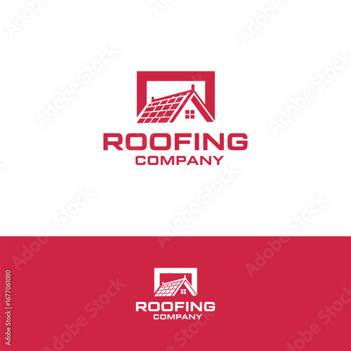 Roofing vector logo design template