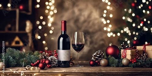 Red wine as the centerpiece of a charming holiday gathering. 