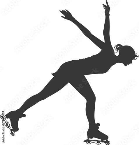 Silhouette Of A Roller Skate