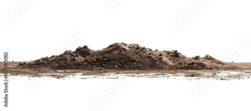 Isolated pile of brown dirt