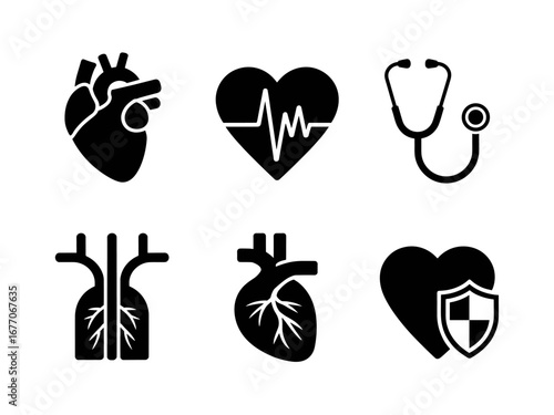 Cardiology and Heart Health Icon Set