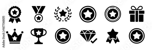 Award Badges, Trophies and Medal Icons