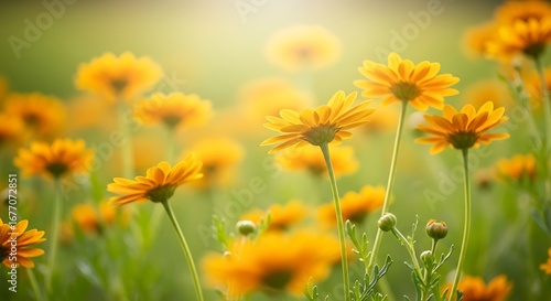 Yellow Flowers in a Field.