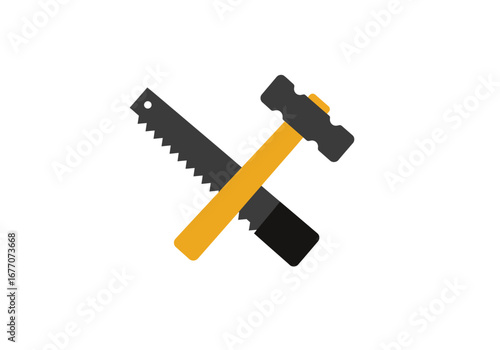 Essential Construction Tools: Hammer and Saw.