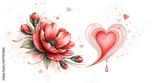 Romantic Floral Heart Design.