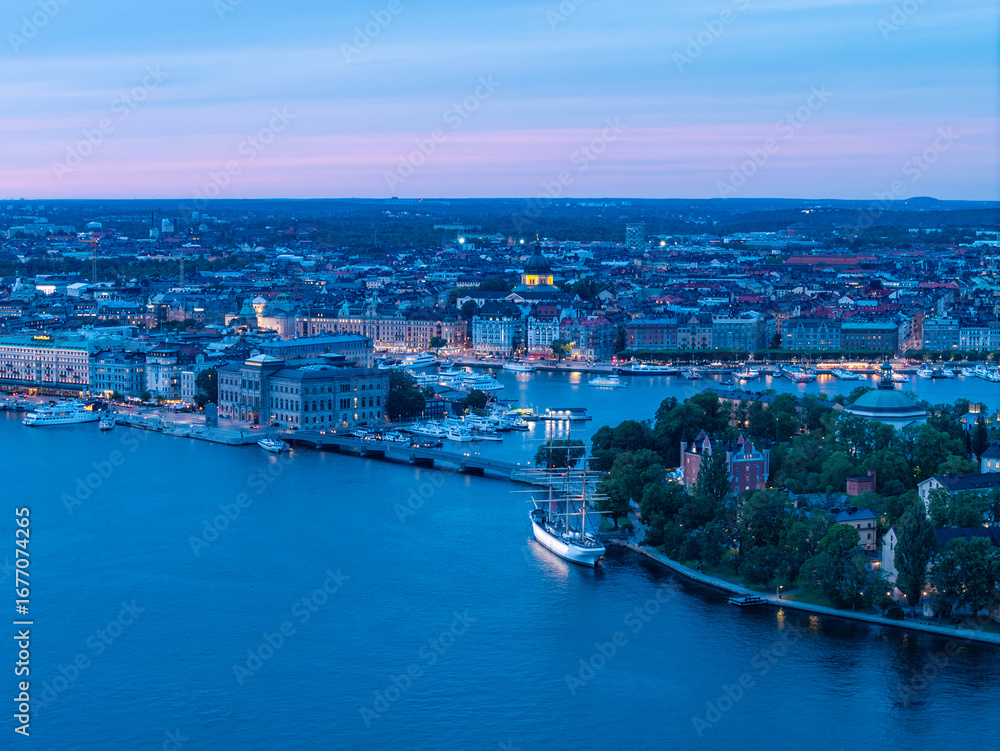 Fototapeta premium Stockholm capital city of Sweden, drone photo