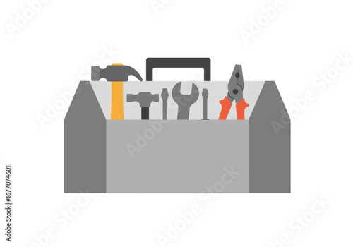Essential Tools in a Sturdy Metal Toolbox.