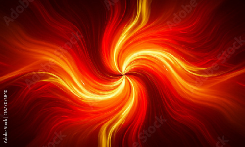 Gold and Red Swirling Abstract Art