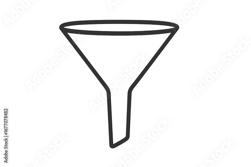 Sales funnel marketing business concept. Filter icon for conversion rate optimization. Lead generation pipeline. Customer journey from prospect to purchase. Data filtering.