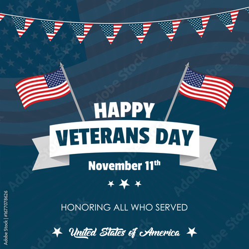 Veterans day celebration with patriotic colors and typography