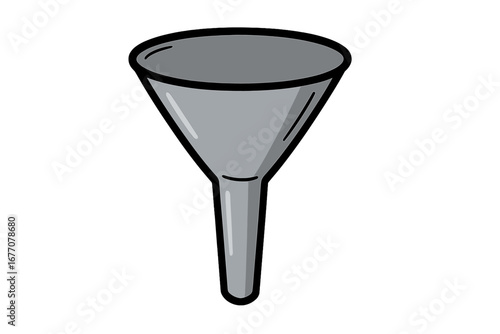Sales funnel vector icon for business marketing. Customer journey and conversion rate optimization concept. Data filter process diagram. Lead generation infographic element cartoon.