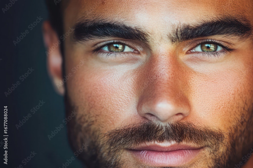 Fototapeta premium Stylish young man with hazel eyes and beard