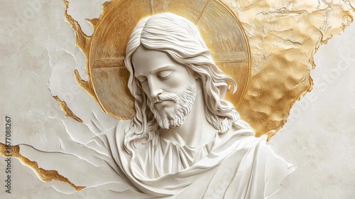 Fototapeta Naklejka Na Ścianę i Meble -  Wall-based format reflects traditional iconography and murals.