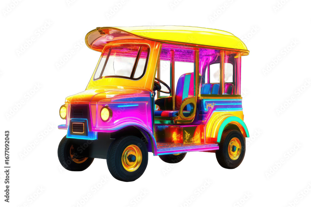 Obraz premium Vibrant colorful cartoonish bus