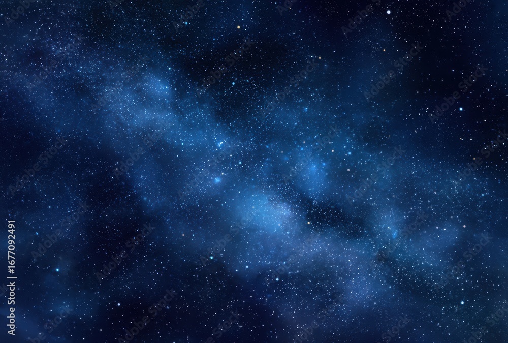 Naklejka premium Stunning view of the night sky filled with countless stars and a luminous stretching across the darkness