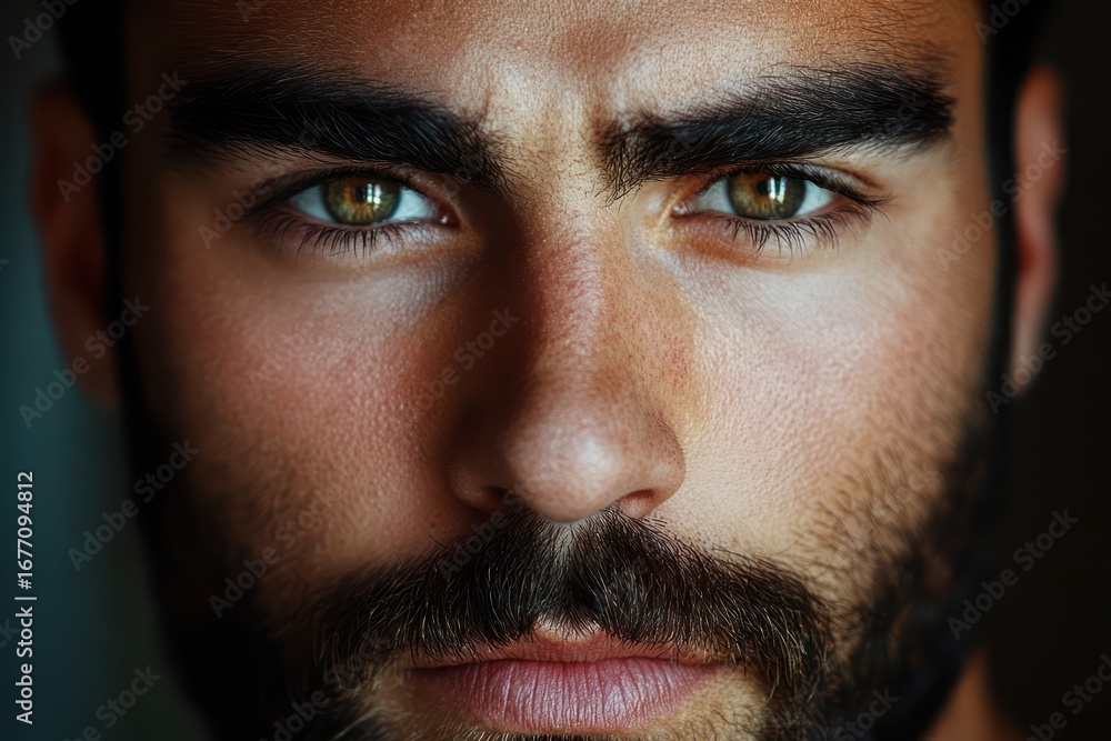 Fototapeta premium Stylish young man with hazel eyes and beard