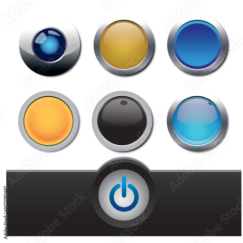 Colorful Glossy Button set 