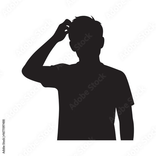 Silhouette of a person scratching their head in confusion