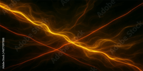 Dynamic digital art with abstract red lines and light patterns creates a vibrant wallpaper of motion and energy, resembling a fiery flame or swirling smoke