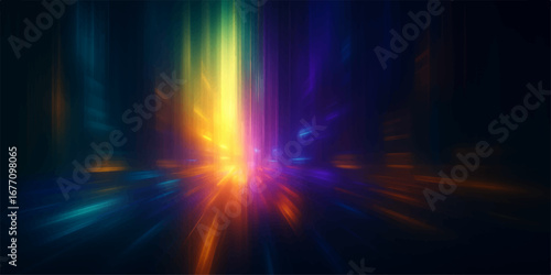 Abstract colorful background with glowing lights and fiery bright effects