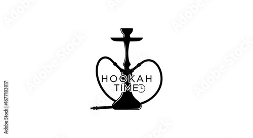 A black hookah image with text HOOKAH TIME where the Os are clock faces