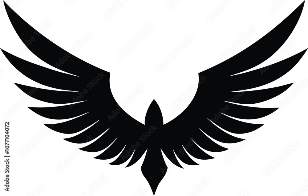 Fototapeta premium Valkyrie wing silhouette vector illustration