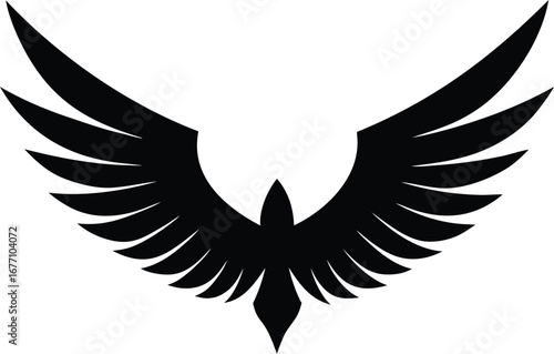 Valkyrie wing silhouette vector illustration