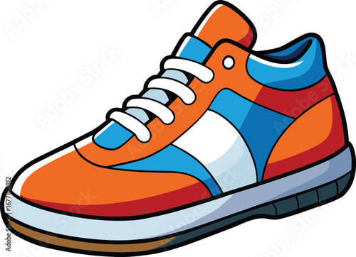 Vector illustration of a colorful sneaker