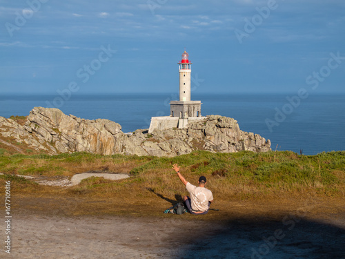 Faro de Punta Nariga en Malpica, A Coruña, Galicia
