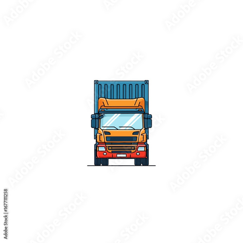 Container Truck Transportation Efficient Logistics and Cargo Delivery