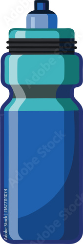 Vector blue sports water bottle icon