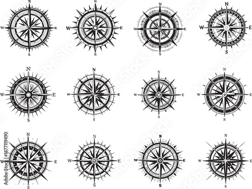 Nautical Compass Silhouette