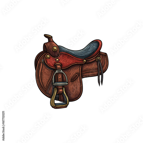Horse saddle icon logo flat vector design