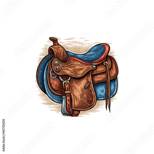 Horse saddle icon logo flat vector design