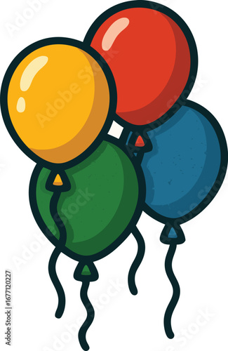 Colorful balloons floating with glee create instant party vibes, perfect for celebrations and joyful events