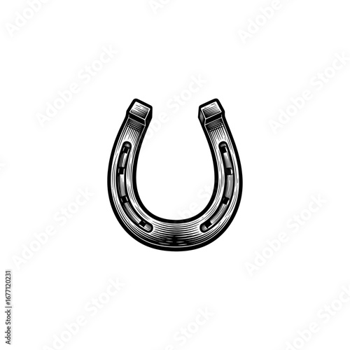 Horse shoe icon logo flat vector design
