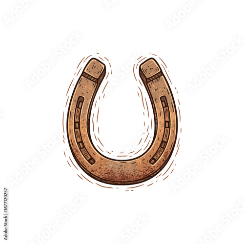 Horse shoe icon logo flat vector design