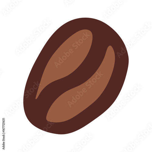 Simple hand drawn coffee bean Drink doodle Single element for print, web, design, decor