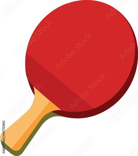 Vector red ping pong paddle
