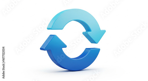 Free Download Two Blue Circular Arrows Forming a Refresh or Recycle Symbol, Representing Renewal and Repetition, Isolated on transparent background. - GFXLoad