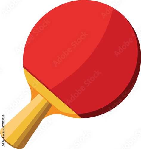 Red ping pong paddle vector