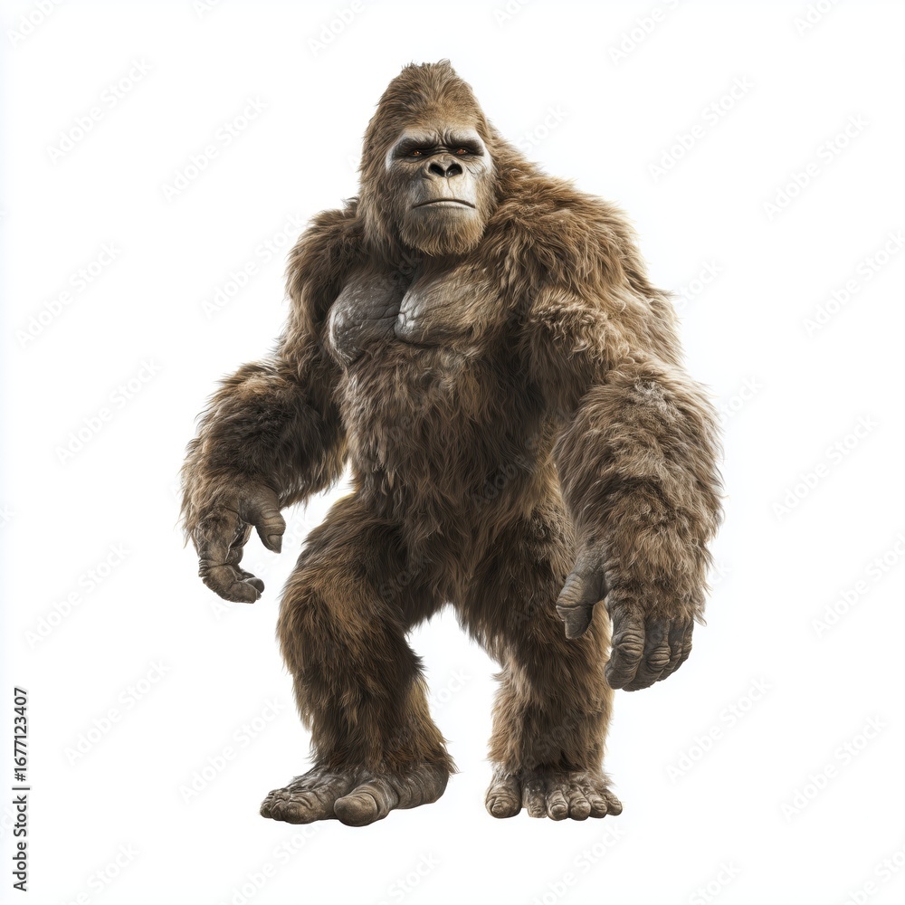 Fototapeta premium Majestic Giant Gorilla in Full Stature , isolated on white background png