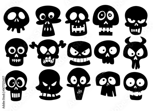 Collection of Cartoonish Skull Illustrations