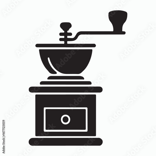 Coffee grinder household kitchen glyph design