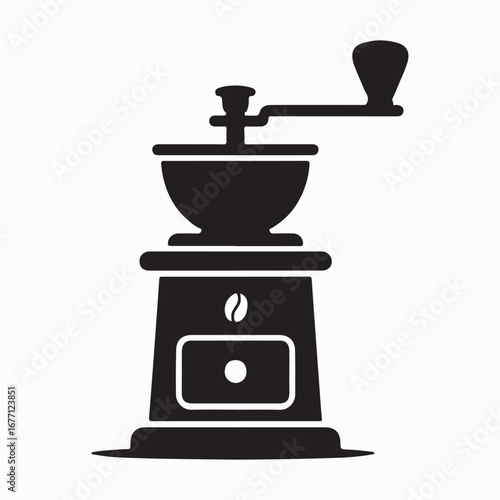 Coffee grinder retro kitchen appliance solid icon