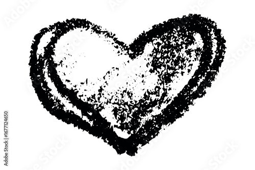 Simple hand drawn heart drawing illustration Scribble heart doodle Love clipart