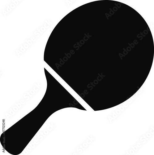 Black ping pong paddle vector icon