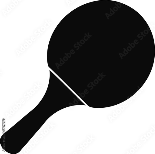 Black ping pong paddle vector icon