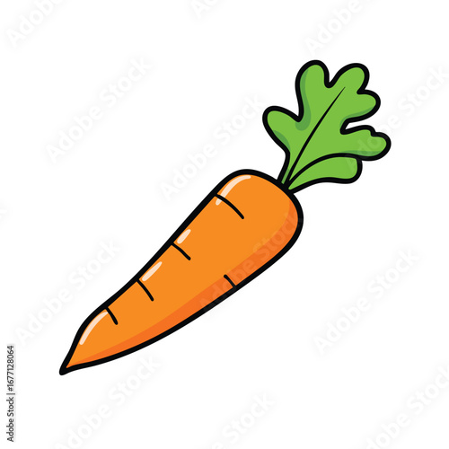 A simple orange carrot cartoon vegetable