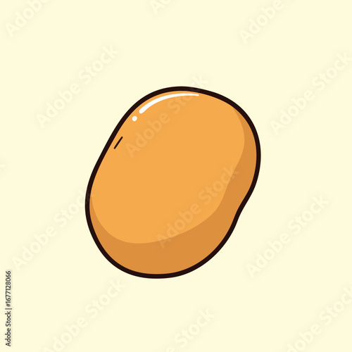 A simple brown potato cartoon vegetable